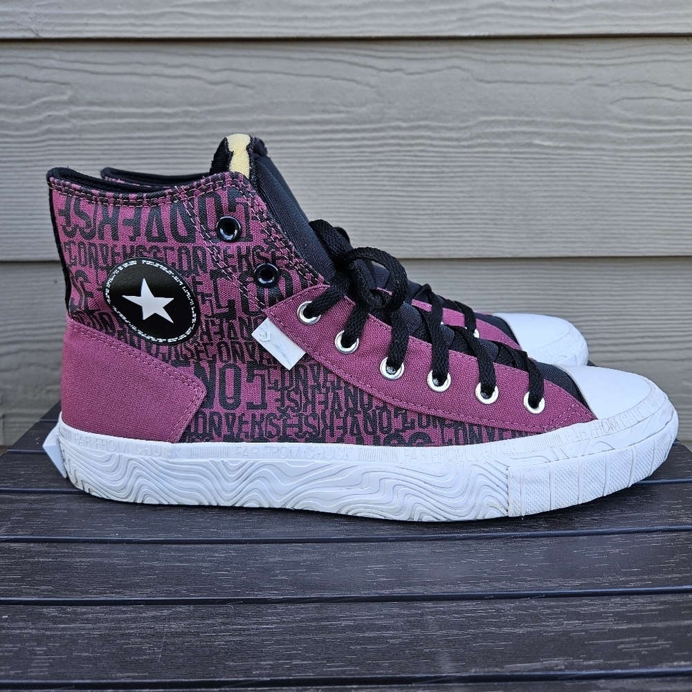 Converse Far From Chuck High-Top Sneakers Shoes Burgundy and Black Mens Size 12